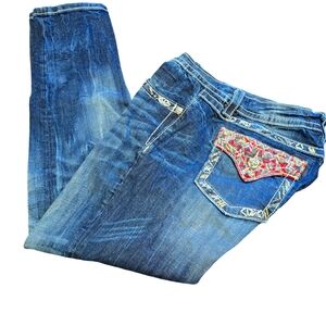 Miss Me Low Rise Jeans Bling Rhinestones Embellished Size 30